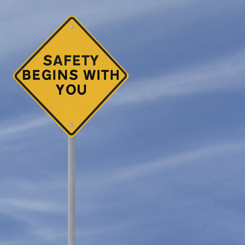 Safety Begins With You Road Sign